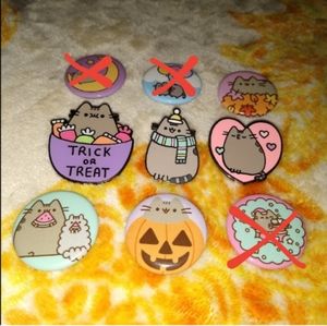-ON HOLD- Pusheen button and enamel pin set